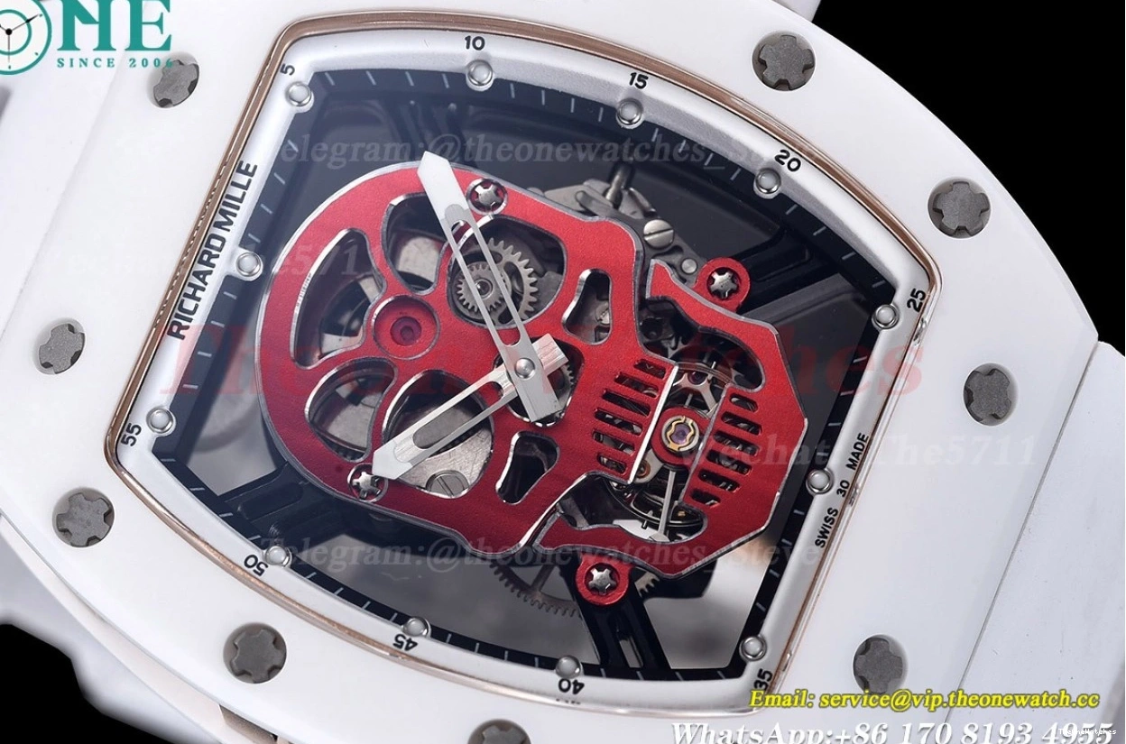Strap Real YSF RM52-01 On Rubber White Cer RU Tourbillon 0217